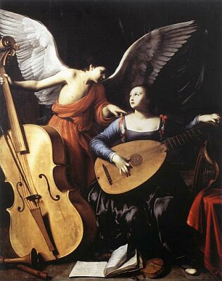 St. Cecilia and the Angel, by Saraceni, 1610